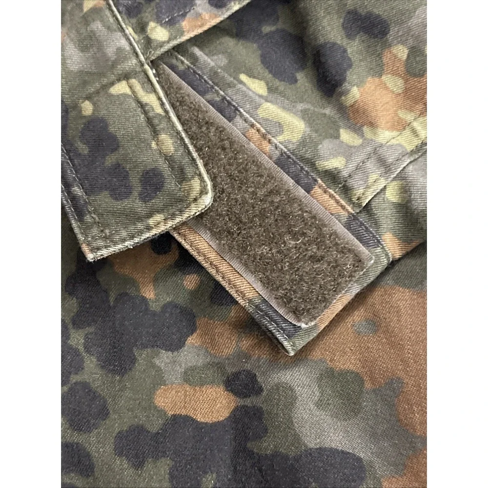 German Bundeswehr Flecktarn Camo Shirt Zip And Snap Closer‎ Long Sleeve Unisex